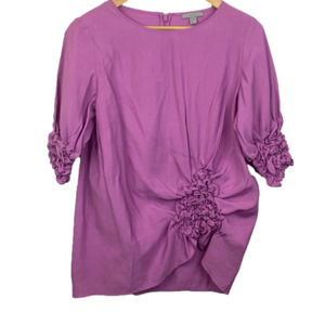 Cos • Ruched Detail 3/4 Length Sleeve Modal Blouse